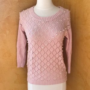 Pink Bellatrix sweater with pearls